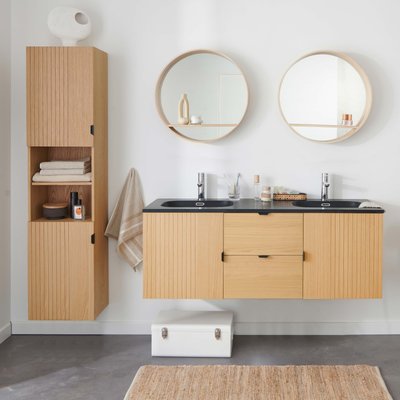 Meuble double vasque + miroir +colonne STUDIO MOB IN