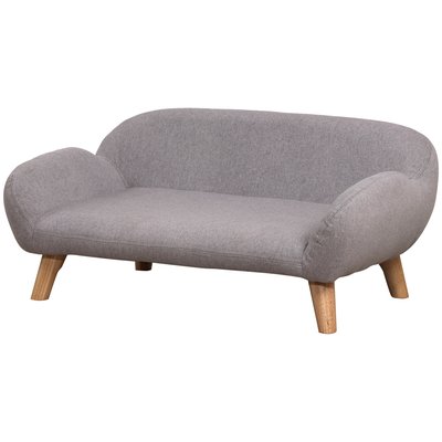 Lit canapé chien chat design scandinave déhoussable tissu gris PAWHUT