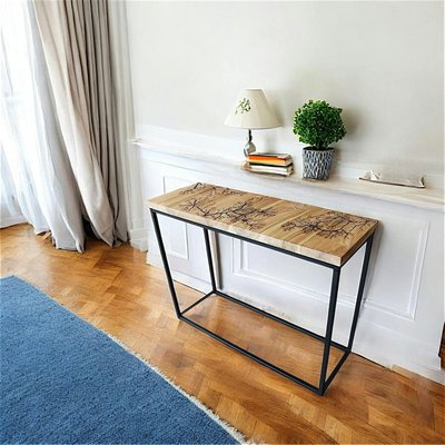 Console rectangulaire teck et pieds métal PIER IMPORT