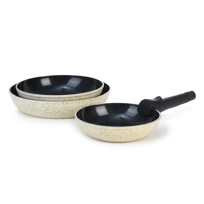 Set de 3 poêles vert amovible 20/24/28cm - "jade" LAGUIOLE CUISSON