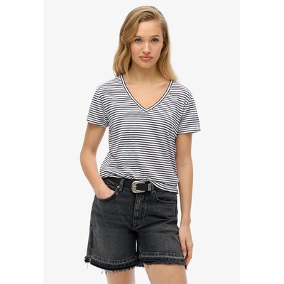 Camiseta lisa con cuello de pico SUPERDRY