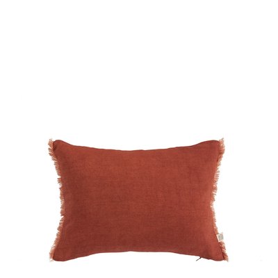 Housse de coussin lin lavé BLANC D’IVOIRE
