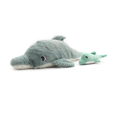 Grande peluche Tofou le dauphin maman et bébé LES DEGLINGOS