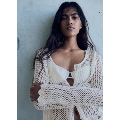 Cardigan crochet boutons MANGO