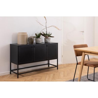 Buffet bas scandinave en métal noir 3 portes L125 - HARLOW HELLIN, DEPUIS 1862
