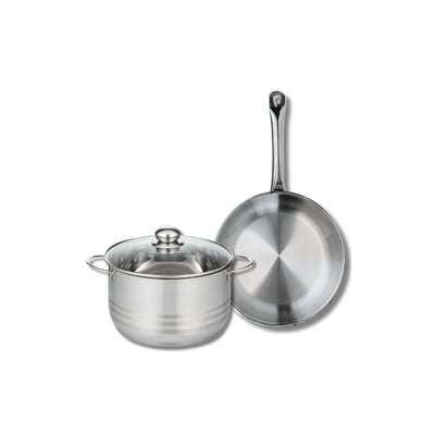 Batterie de cuisine 1 poêle 28cm + 1 faitout 24cm PROFI BRILLANT ELO