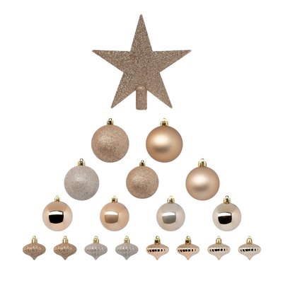 Kit de 18 Boules de Noël vert amande ATMOSPHERA