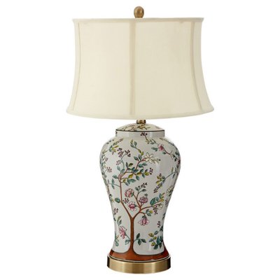Oriental Ceramic Table Lamp with Cream Shade SO'HOME