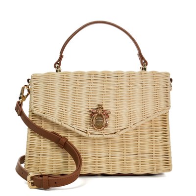 Sac en rotin avec fermoir insecte bijou - DELLIHA DUNE LONDON