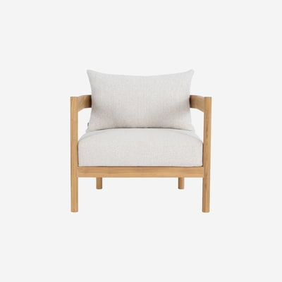 Fauteuil de jardin en teck massif et tissu imperméable FIGARI HABITAT