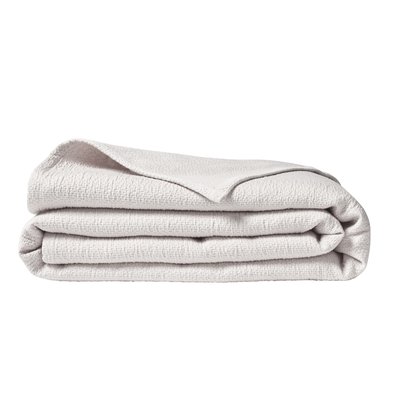 Plaid uni texturé en jacquard de coton, POÈME ESSIX