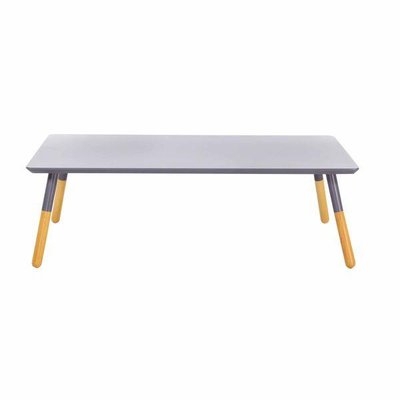 Table basse bois de hêtre et laqué gris rectangulaire 120cm Scandie ZAGO