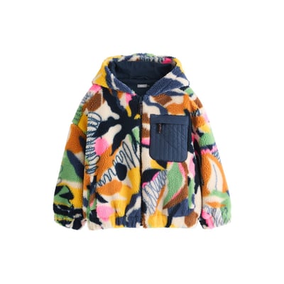 Veste à capuche zippée en peau lainée NEXT