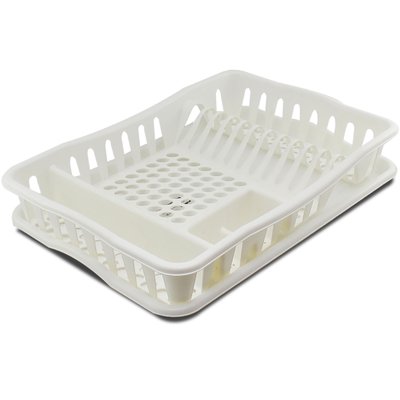 Égouttoir à vaisselle plastique blanc 49x33.5x9cm WADIGA