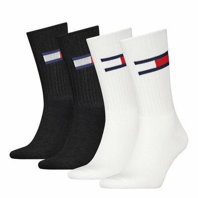 Set van 4 paar hoge sportkousen met vlag logo TOMMY HILFIGER