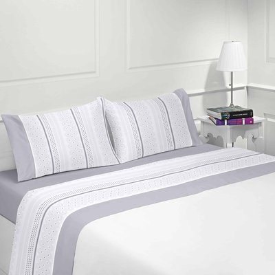 Parure drap de lit en coton flanelle 57 fils imprimé BERLIN LINANDELLE