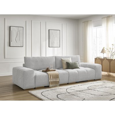 Canapé droit convertible 3 places en tissu bouclette, ANAKIN BOBOCHIC