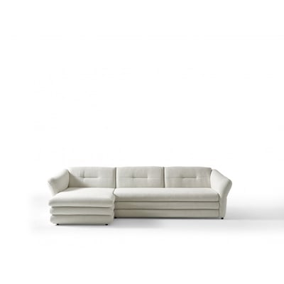 Canapé d'angle fixe 4 places en tissu chiné, MARBLE BOBOCHIC