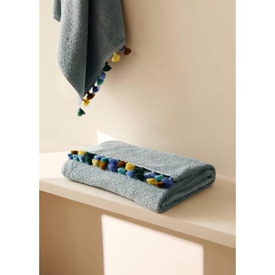Serviette de lavabo en coton à pompons multicolores MANGO HOME