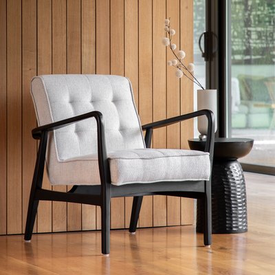 Bloomfield Linen Armchair with Solid Oak Frame SO'HOME