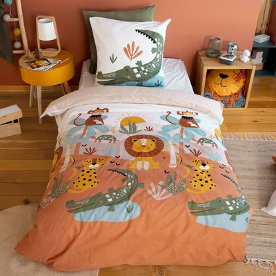 Parure de lit microfibre réversible imprimé savane 1 place 140 x 200cm NOE SWEEEK