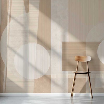 Papier peint beige structuré HEXOA