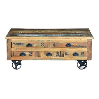 Table basse 5 tiroirs DECORATION D’AUTREFOIS