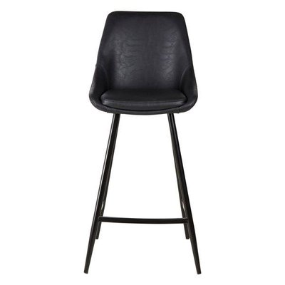 Chaise plan de travail imitation cuir noir BARI ZAGO