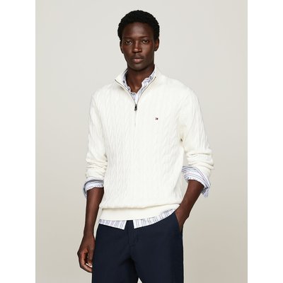 Pull torsadé col camionneur en coton TOMMY HILFIGER