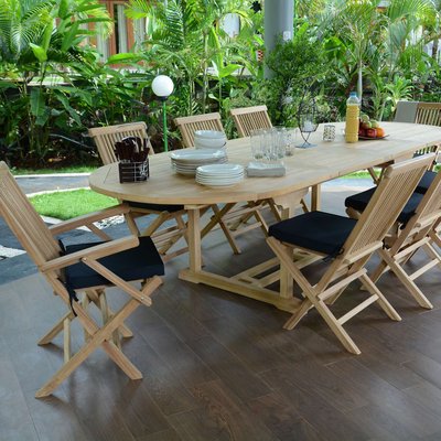 Salon de jardin en teck massif Biarritz, 8 places TECK ATTITUDE