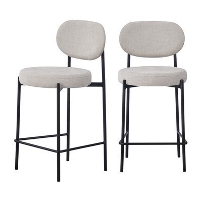 Lot de 2 tabourets de bar en tissu et métal H65cm - Kyoto DRAWER