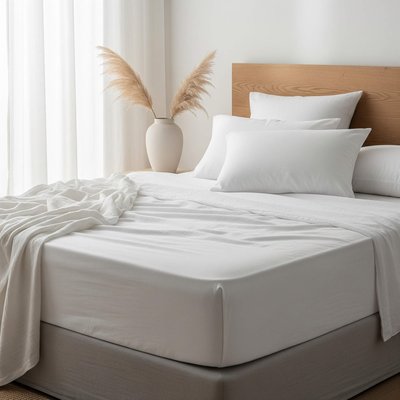 Drap housse lin bonnet 30 made in France TERRE DE NUIT