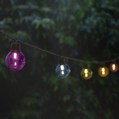 Guirlande lumineuse solaire 40 ampoules de couleurs CEMONJARDIN