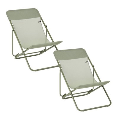 Lot de 2 Transats jardin pliants multi-positions - MAXI TRANSAT LAFUMA MOBILIER