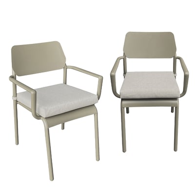 Lot de 2 fauteuils de jardin en aluminium Kaki clair HAVANA WILSA GARDEN
