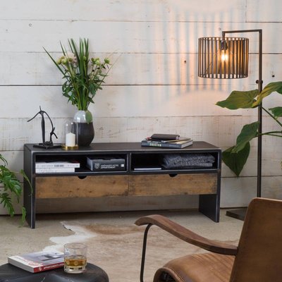 Petit meuble TV en bois massif  HOLLYWOOD MADE IN MEUBLES 