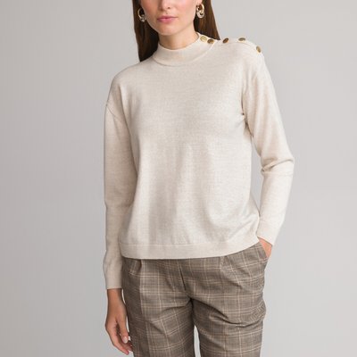 Wool Blend Jumper in Fine Knit with High Neck ANNE WEYBURN