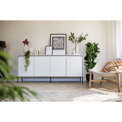 Buffet bas en panneaux de particules 4 portes 193 cm, LENARA BOBOCHIC
