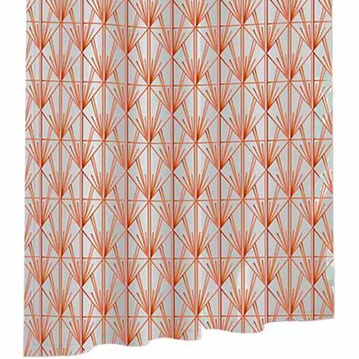 Rideau de douche plastique blanc et orange 180x180cm WADIGA