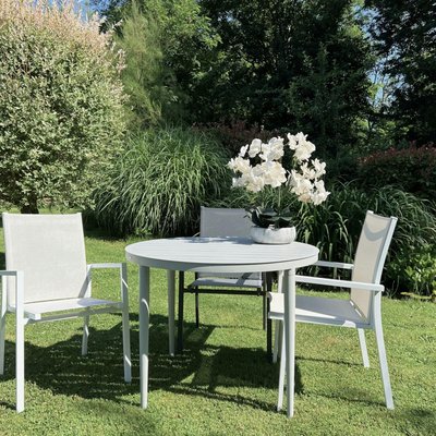 Table de jardin ronde en aluminium gris poudré Ø 100 cm STOCKHOLM PIER IMPORT