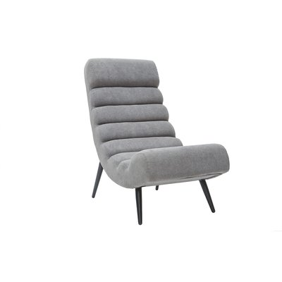 Fauteuil design en tissu effet velours gris et métal noir TAYLOR MILIBOO
