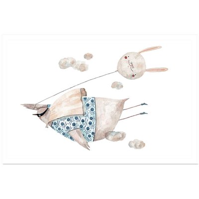 Affiche enfant oiseau heros HEXOA