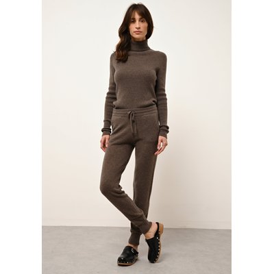 WENDY jogging taupe chiné en cachemire JUST CASHMERE