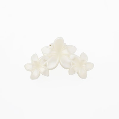 Pince à cheveux fleurs blanc perle BALABOOSTE