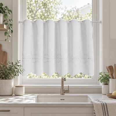 Brise bise brodé avec jour échelle - QABANE HOME MAISON