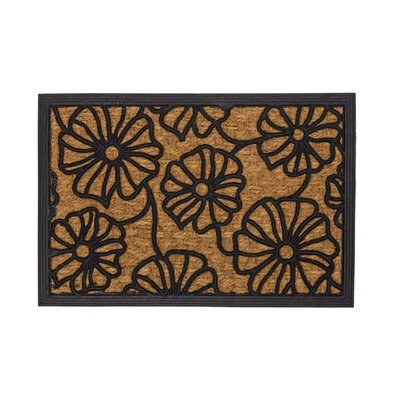 Paillasson en Caoutchouc et Coco Fleurs - 60x40cm WADIGA
