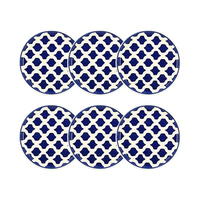 Lot de 6 assiettes à dessert 20cm en grès, PALM BEACH NOVASTYL