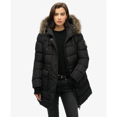 Doudoune mi-longue en imitation fourrure Everest SUPERDRY