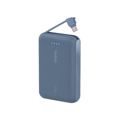 Batterie externe 10000 mAh avec cable USB-C intégre bleu BELKIN