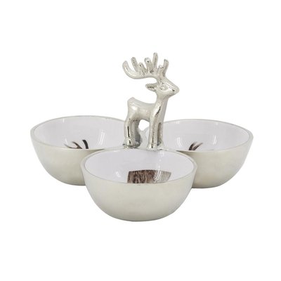 Plat à coupelles en aluminium  décor Cerf AUBRY GASPARD